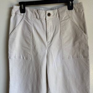 Nili Lotan x Target Cream Wide Leg High Waisted Trousers Pants, Size 12